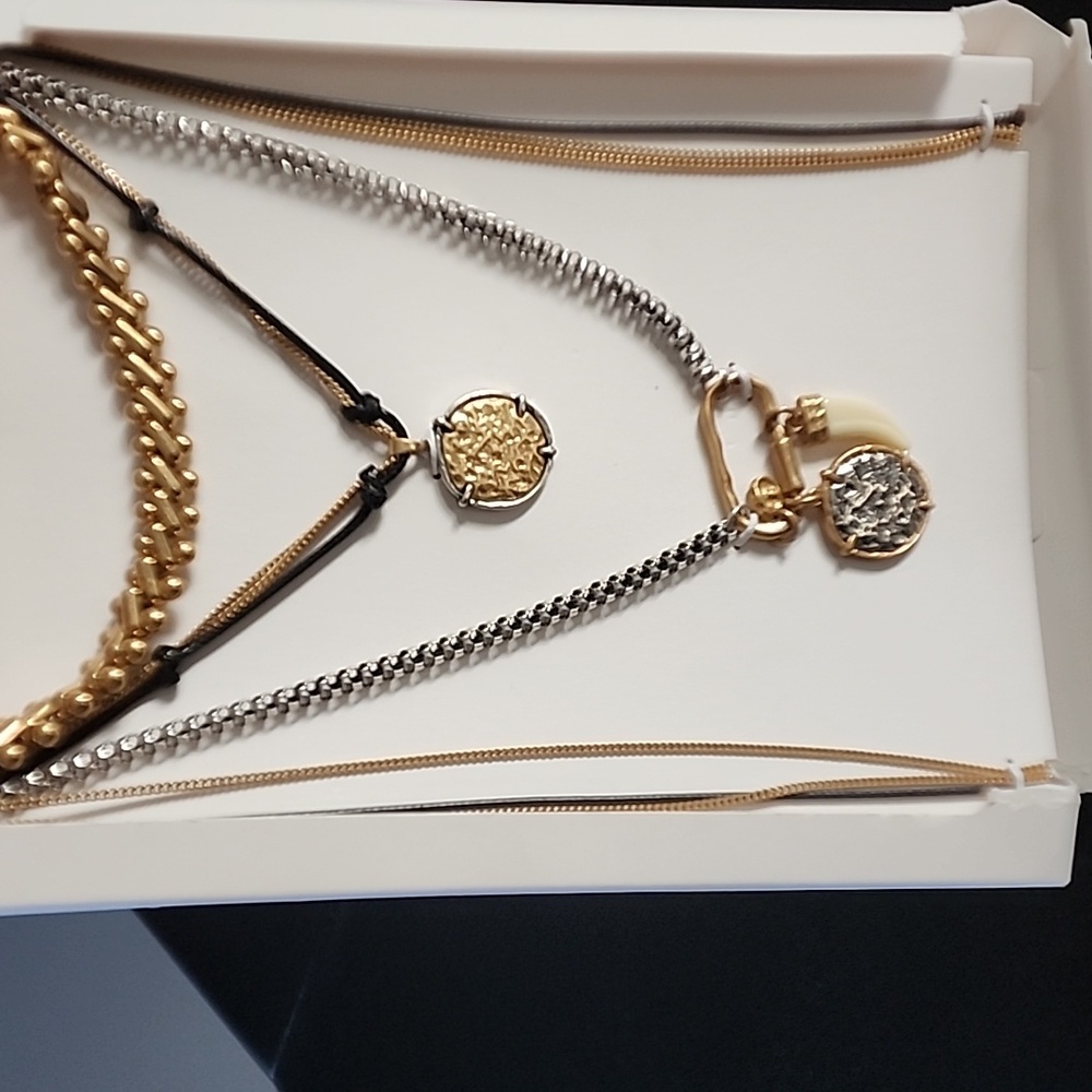 ZARA Pack of 3 Medallion Horn Neckaces - Picture 9 of 13